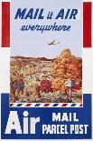 Air Mail Parcel Post Poster-Melbourne Brindle-Framed Premier Image Canvas