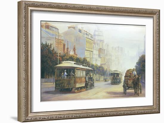 Melbourne Cable Cars-John Bradley-Framed Giclee Print