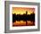 Melbourne CBD and Telstra Dome at Dawn, Victoria, Australia-David Wall-Framed Photographic Print