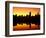 Melbourne CBD and Telstra Dome at Dawn, Victoria, Australia-David Wall-Framed Photographic Print