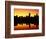 Melbourne CBD and Telstra Dome at Dawn, Victoria, Australia-David Wall-Framed Photographic Print