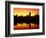 Melbourne CBD and Telstra Dome at Dawn, Victoria, Australia-David Wall-Framed Photographic Print