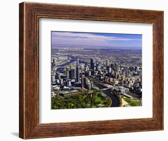 Melbourne CBD and Yarra River, Victoria, Australia-David Wall-Framed Photographic Print