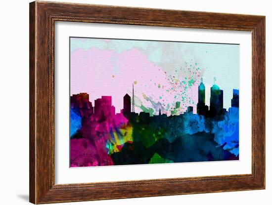 Melbourne City Skyline-NaxArt-Framed Art Print