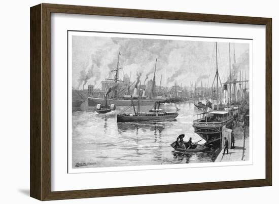 Melbourne from the Yarra, Victoria, Australia, 1886-Frederic B Schell-Framed Giclee Print