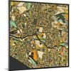 Melbourne Map-Jazzberry Blue-Mounted Art Print