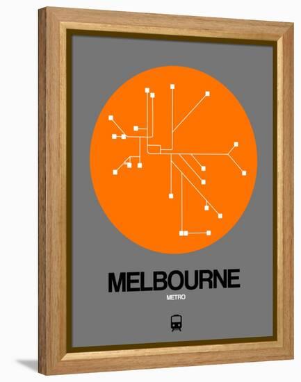 Melbourne Orange Subway Map-NaxArt-Framed Stretched Canvas