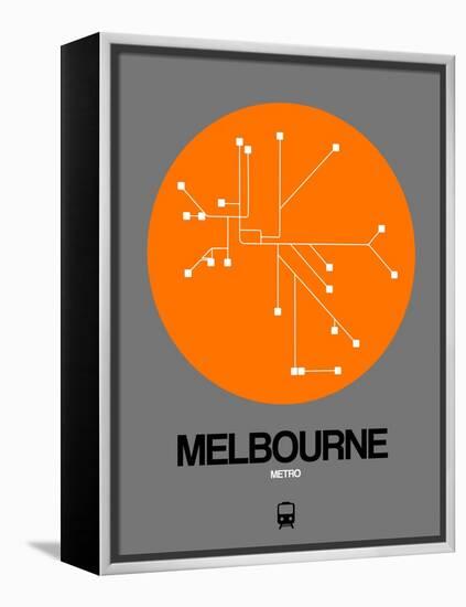 Melbourne Orange Subway Map-NaxArt-Framed Stretched Canvas