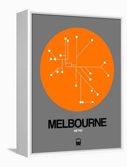 Melbourne Orange Subway Map-NaxArt-Framed Stretched Canvas