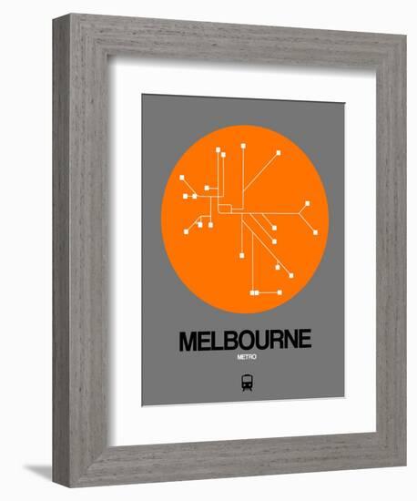 Melbourne Orange Subway Map-NaxArt-Framed Art Print
