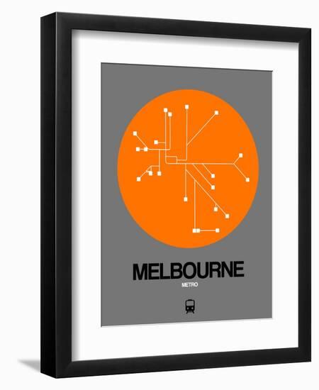 Melbourne Orange Subway Map-NaxArt-Framed Art Print