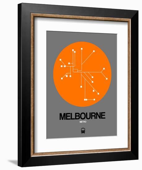 Melbourne Orange Subway Map-NaxArt-Framed Art Print