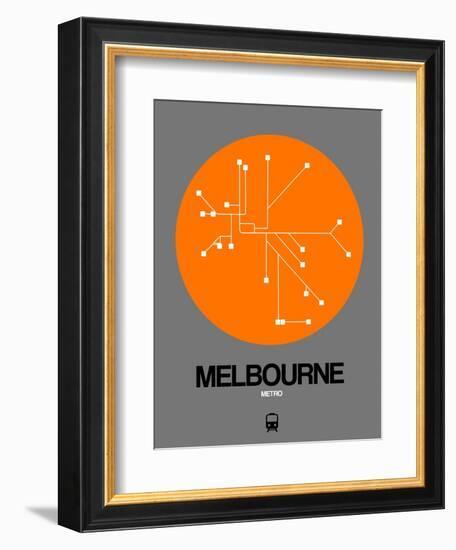 Melbourne Orange Subway Map-NaxArt-Framed Art Print