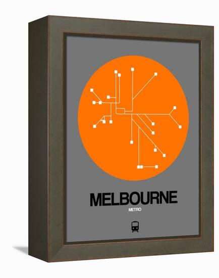 Melbourne Orange Subway Map-NaxArt-Framed Stretched Canvas