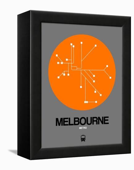 Melbourne Orange Subway Map-NaxArt-Framed Stretched Canvas