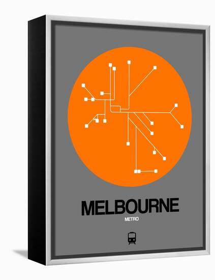 Melbourne Orange Subway Map-NaxArt-Framed Stretched Canvas