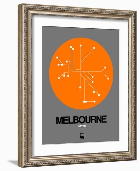 Melbourne Orange Subway Map-NaxArt-Framed Art Print