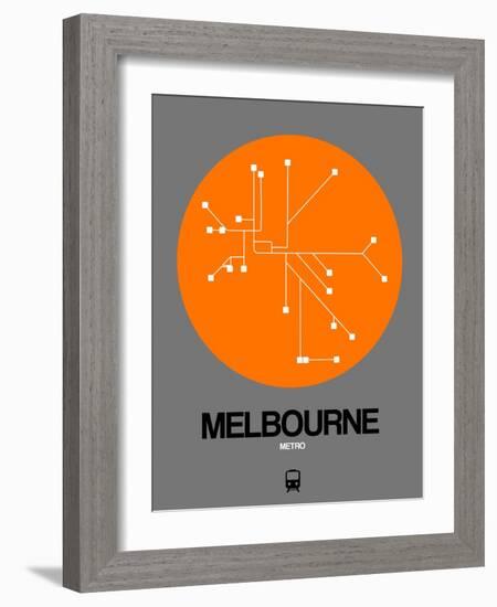 Melbourne Orange Subway Map-NaxArt-Framed Art Print