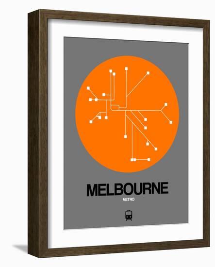 Melbourne Orange Subway Map-NaxArt-Framed Art Print