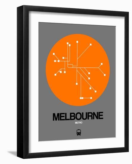 Melbourne Orange Subway Map-NaxArt-Framed Art Print