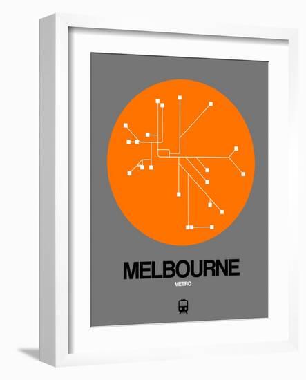 Melbourne Orange Subway Map-NaxArt-Framed Art Print