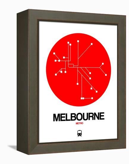 Melbourne Red Subway Map-NaxArt-Framed Stretched Canvas
