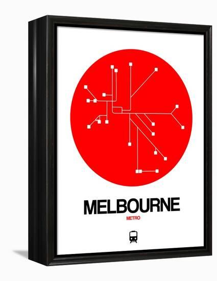 Melbourne Red Subway Map-NaxArt-Framed Stretched Canvas