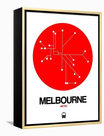 Melbourne Red Subway Map-NaxArt-Framed Stretched Canvas