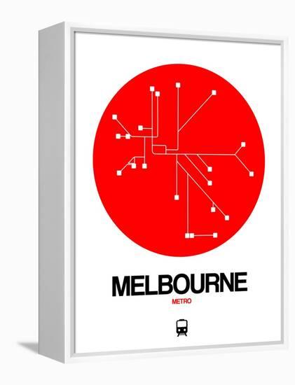 Melbourne Red Subway Map-NaxArt-Framed Stretched Canvas