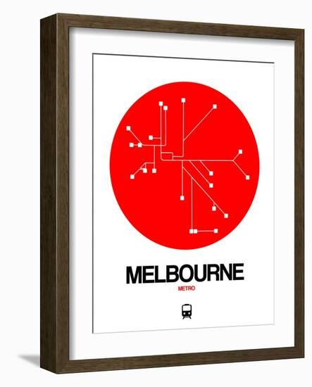 Melbourne Red Subway Map-NaxArt-Framed Art Print