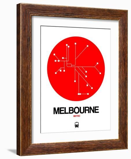 Melbourne Red Subway Map-NaxArt-Framed Art Print