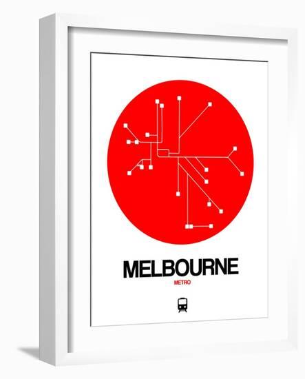 Melbourne Red Subway Map-NaxArt-Framed Art Print