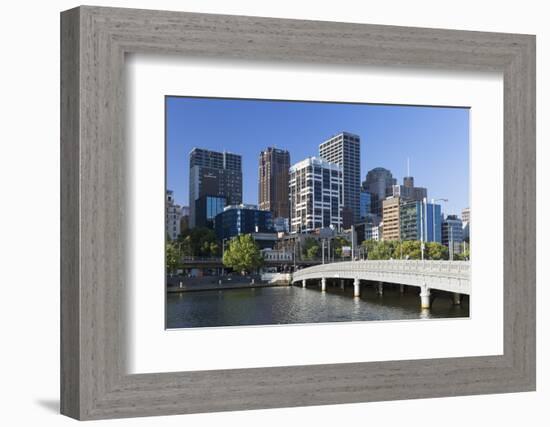 Melbourne Skyline Along Yarra River, Melbourne, Victoria, Australia, Pacific-Ian Trower-Framed Photographic Print