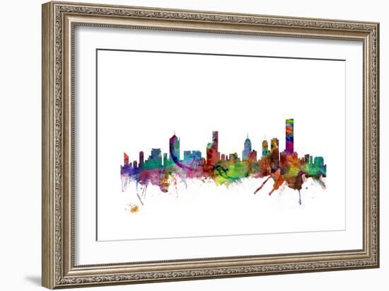 Melbourne Skyline-Michael Tompsett-Framed Art Print