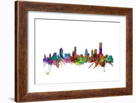 Melbourne Skyline-Michael Tompsett-Framed Art Print