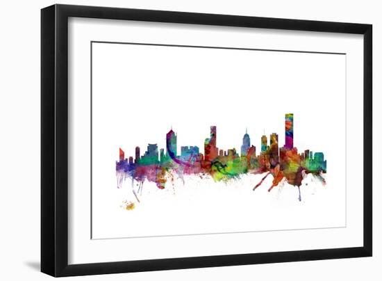 Melbourne Skyline-Michael Tompsett-Framed Art Print