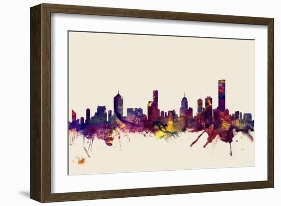 Melbourne Skyline-Michael Tompsett-Framed Art Print