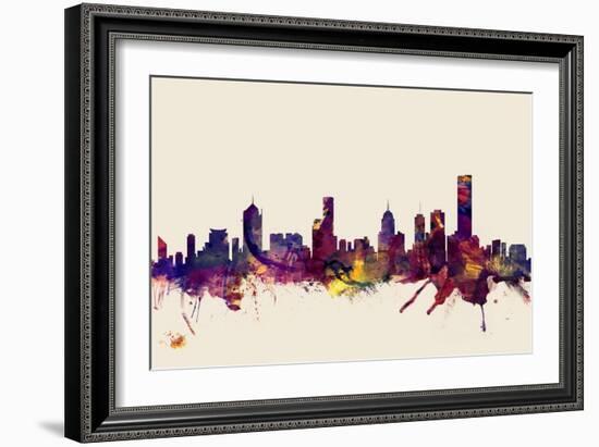 Melbourne Skyline-Michael Tompsett-Framed Art Print