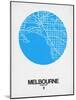 Melbourne Street Map Blue-NaxArt-Mounted Art Print