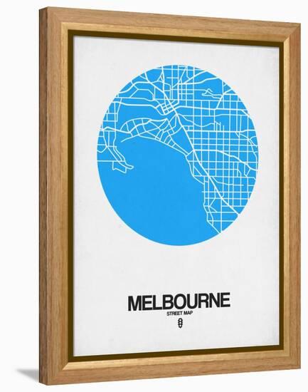 Melbourne Street Map Blue-NaxArt-Framed Stretched Canvas