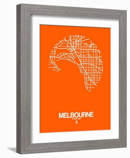 Melbourne Street Map Orange-NaxArt-Framed Art Print