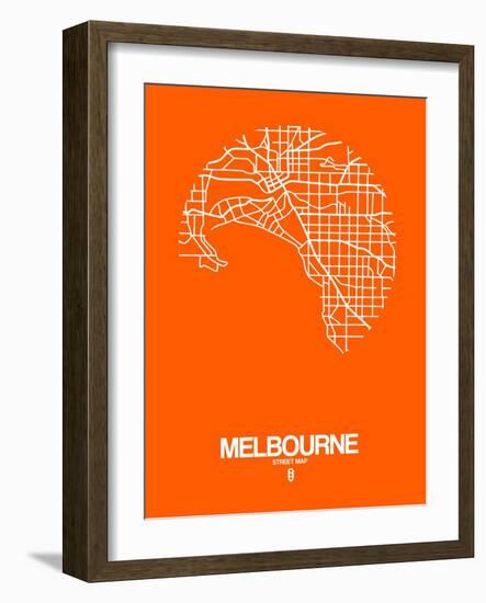 Melbourne Street Map Orange-NaxArt-Framed Art Print