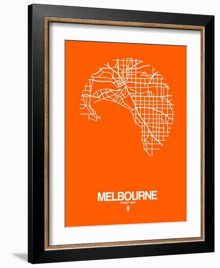 Melbourne Street Map Orange-NaxArt-Framed Art Print