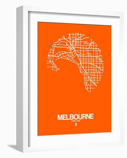 Melbourne Street Map Orange-NaxArt-Framed Art Print