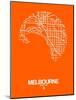 Melbourne Street Map Orange-NaxArt-Mounted Art Print