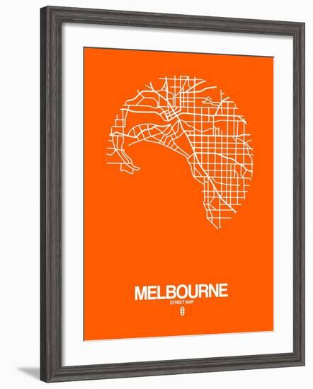 Melbourne Street Map Orange-NaxArt-Framed Art Print