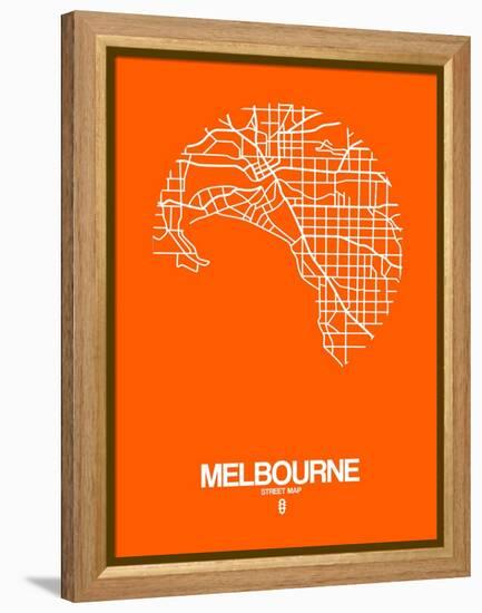 Melbourne Street Map Orange-NaxArt-Framed Stretched Canvas