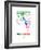 Melbourne Watercolor Street Map-NaxArt-Framed Premium Giclee Print