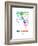 Melbourne Watercolor Street Map-NaxArt-Framed Art Print