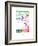 Melbourne Watercolor Street Map-NaxArt-Framed Art Print